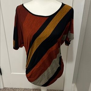 Lavish Bold Striped Short Sleeve Top